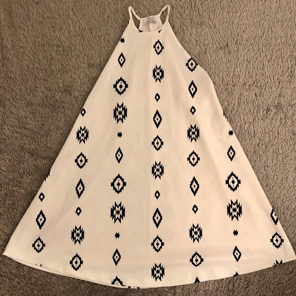 ZARA Black & White Patterned Sun Dress Size S - Picture 2 of 5